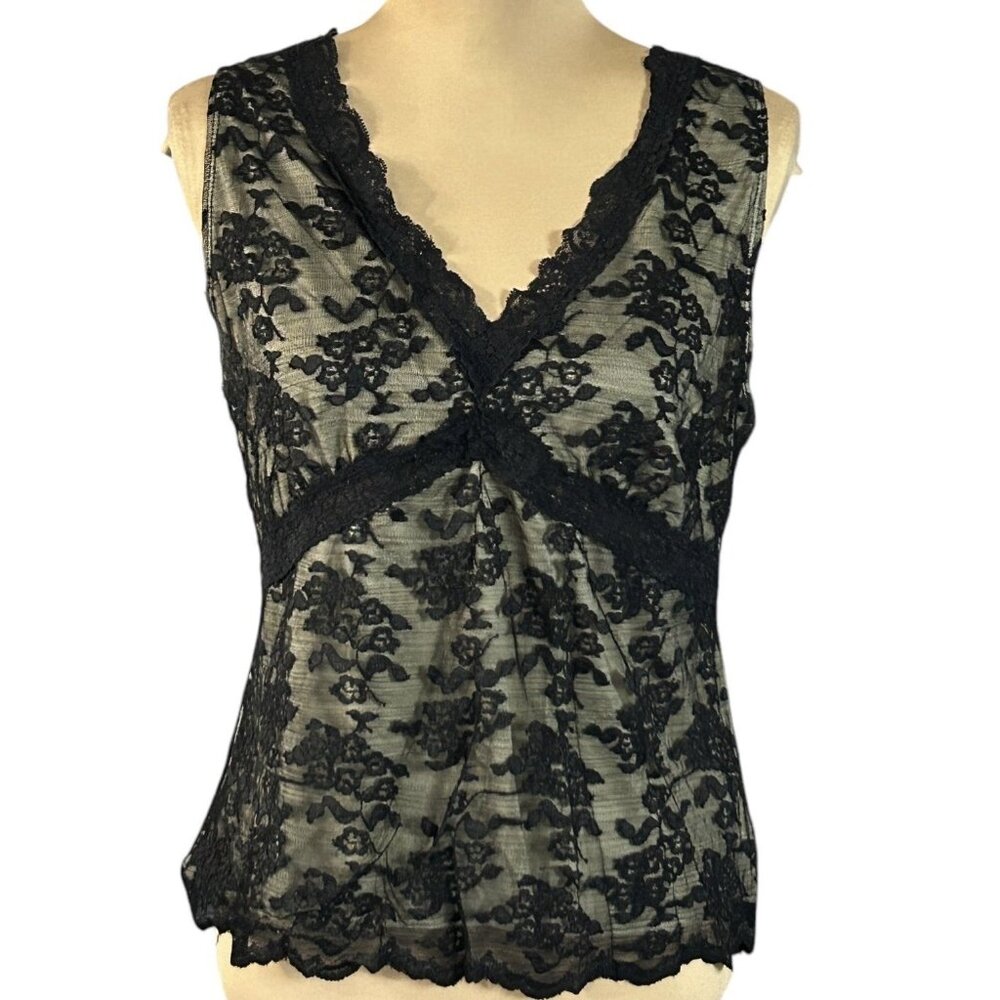Worthington Black Lace Tank Top